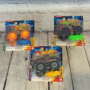 Hot Wheels Monsters Trucks Samson, Rebel Lion, and Dragonizer Trucks